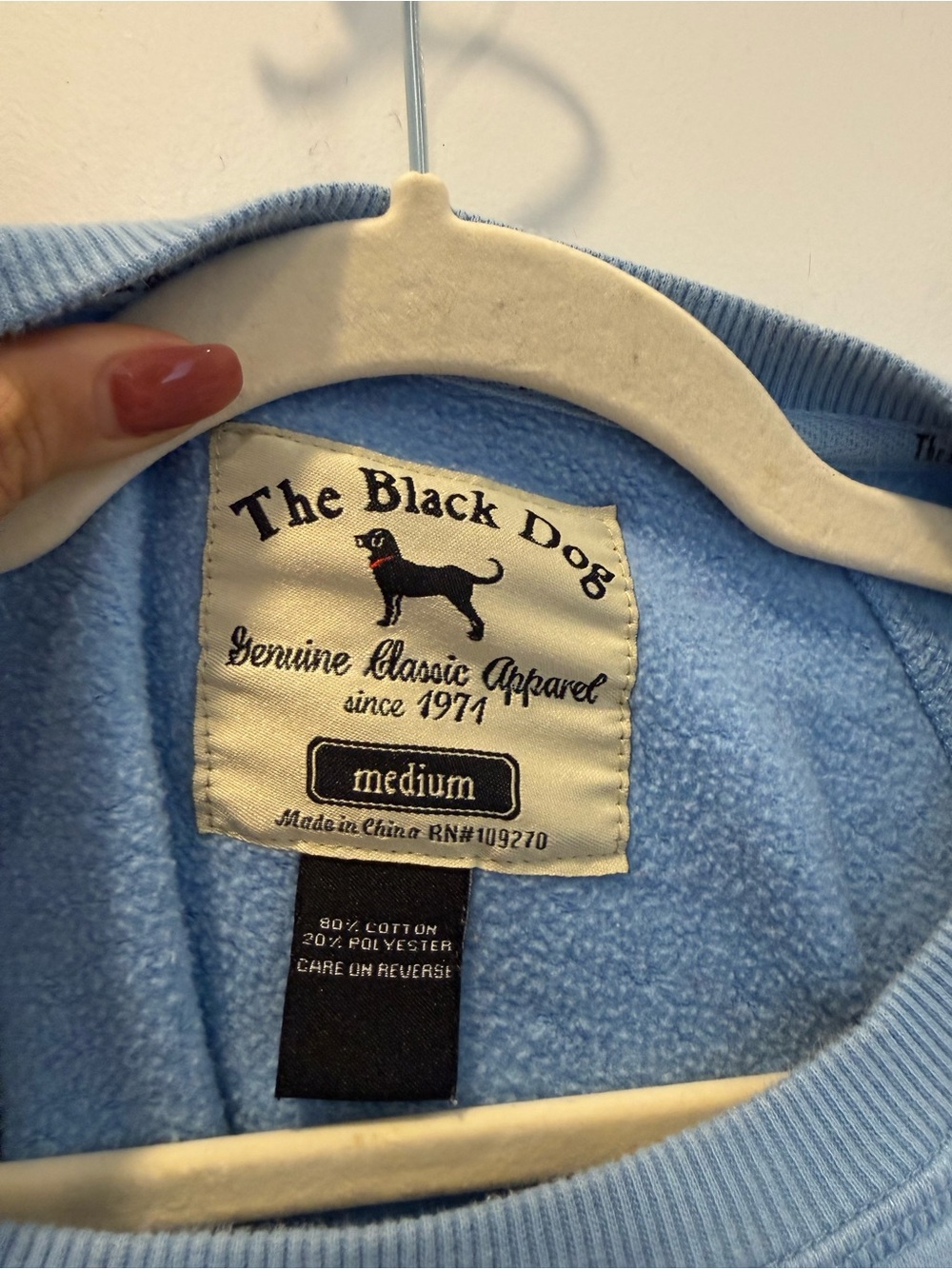 The Black Dog Light Blue Crewneck Sweatshirt - Picture 2 of 4